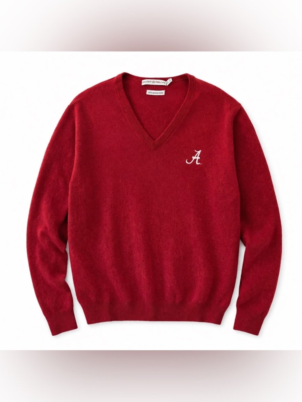 Peter Millar Alabama Crimson Tide Merino Wool V-Neck Sweater Red XL